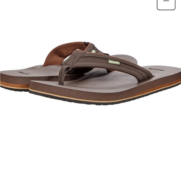 COPY - Sanuk Men’s Brown Flip Flops - Picture 1 of 6